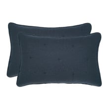 Navy Somerset Cotton Muslin Pillow Shams (Set of 2)